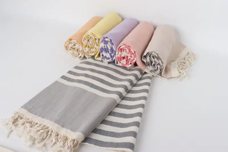 Christmas Gift, Custom Gift, Lightweight Turkish towel, Quick-dry peshtemal, Sand-resistant Turkish towel for the beach, 70x40 Cotton Striped Towel - 4