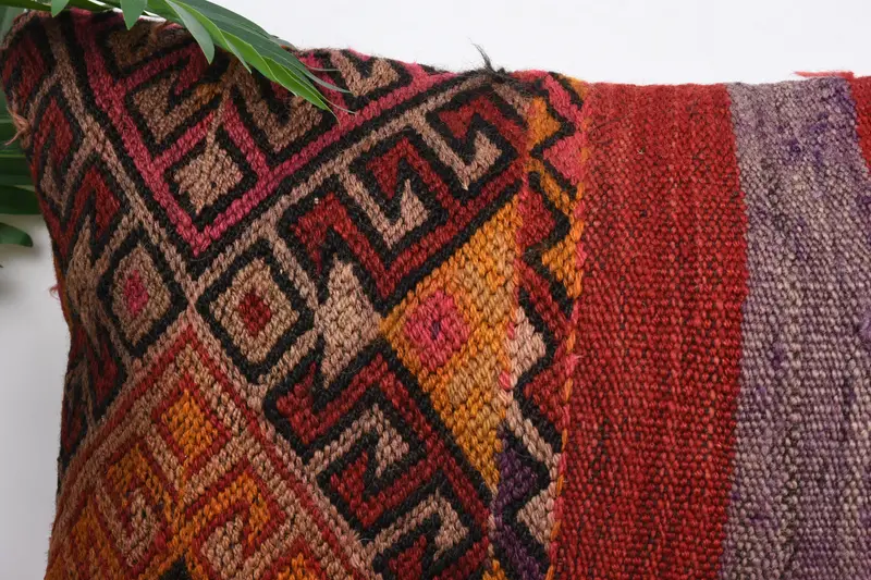16x24 Red Pillow Sham, Pillow for Sofa, Pillow for Couch, Chair Pillow Cover, Handmade Rug Seat Pillow, Boho Pillow Sham Cover, Pillow Cover - 2