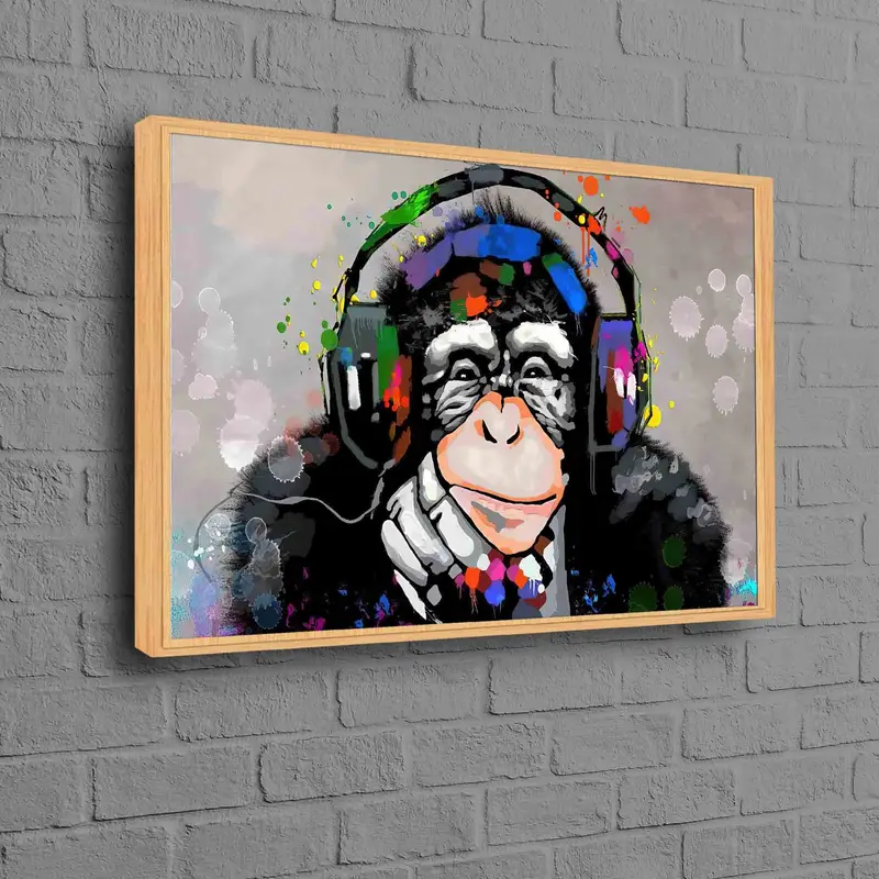 Canlı Graffiti Maymun Kanvası: Müzik Severler için Soyut Sanat