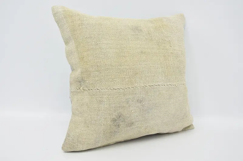 Decorative Pillow Case, Kilim Cushion Sham, 16x16 Beige Cushion, Handmade Kilim Cushion, Bohemian Cushion Pillow, Pillow, Boho Pillow, Pastel Pillow - 3