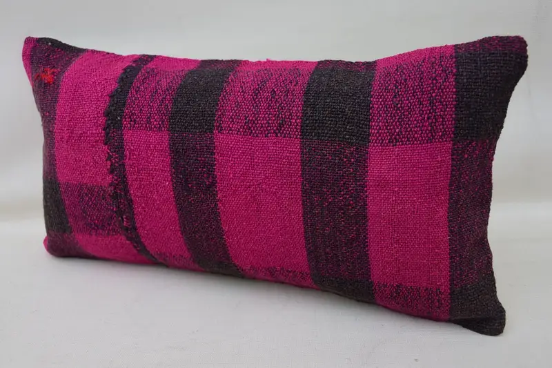 Turkish Kilim Pillow, Pillow for Sofa, Kilim Pillow Cover, Cushion, 8x16 Pink Cushion Case, Ethnic Throw Cushion Cover, Pattern Throw Cushion Cover - 3
