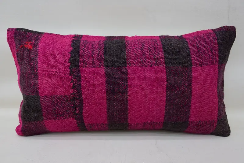 Turkish Kilim Pillow, Pillow for Sofa, Kilim Pillow Cover, Cushion, 8x16 Pink Cushion Case, Ethnic Throw Cushion Cover, Pattern Throw Cushion Cover - 5