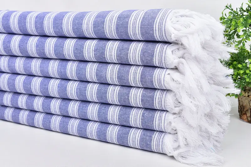 Quick-dry peshtemal, Beach towel, 70x40 Cotton Striped Towel, Gift For Coworker, Turkish hand towel, Cancun Bachelorette Party Gift Ideas - 3