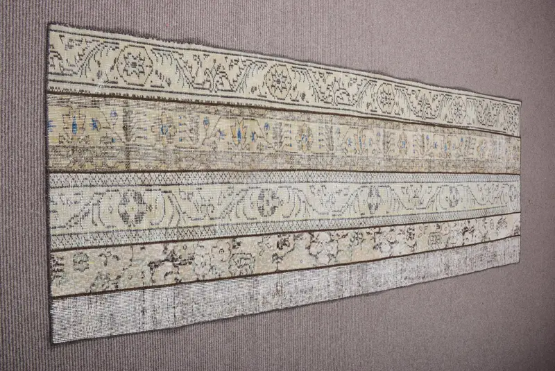 Zarif Bej Oryantal Halı, 3x7,7 ft Şık Ev Dekoru