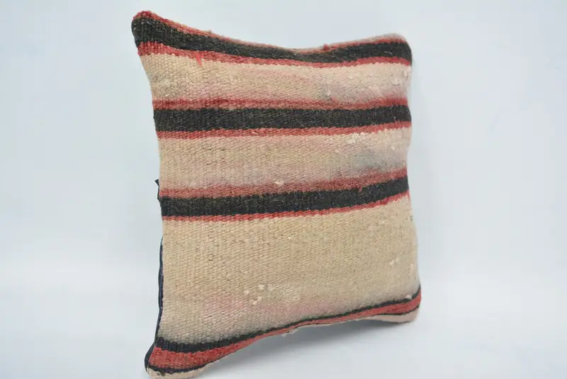 Pillow for Couch, 12x12 Beige Pillow, Throw Kilim Pillow, Boho Pillow Sham Cover, Anatolian Pillow Cover, Shabby Chic Cushion Cover, Pillow Case - 3