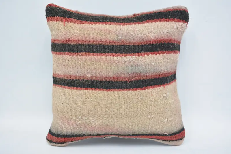 Pillow for Couch, 12x12 Beige Pillow, Throw Kilim Pillow, Boho Pillow Sham Cover, Anatolian Pillow Cover, Shabby Chic Cushion Cover, Pillow Case - 1