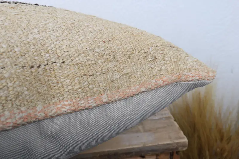 Interior Designer Pillow, 20x20 Beige Pillow, Throw Kilim Pillow, Pillow, Kilim Cushion Sham, Bohemian Cushion Pillow - 6