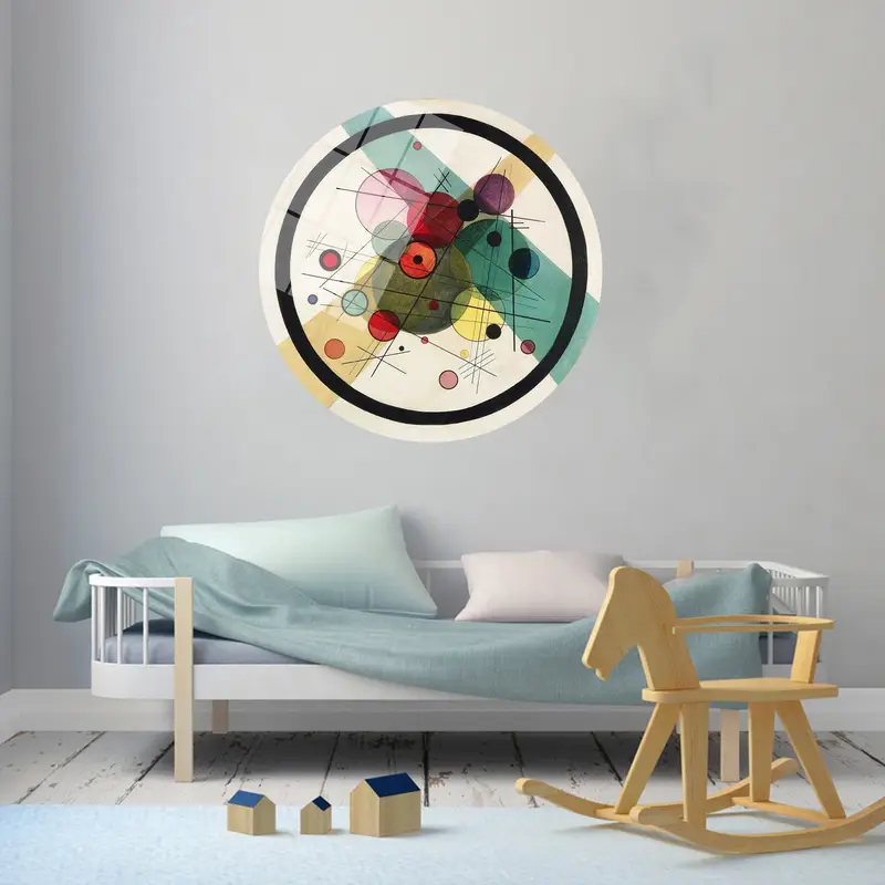 Moderne abstrakte Leinwand: Kreise in einem Kreis-Expressionismus-Druck