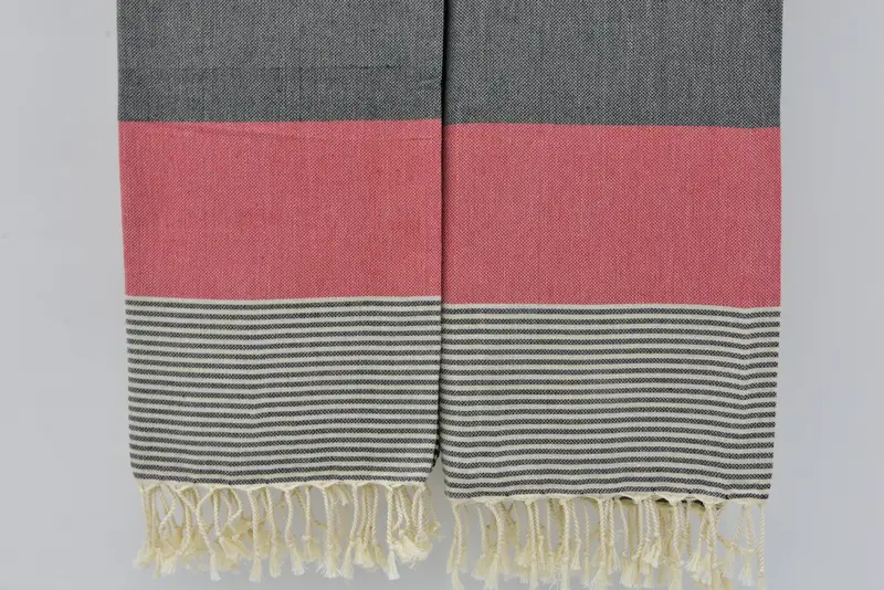 Luxury Turkish beach towel with fringe, Personalized Gift, Organic Turkish towel, Family Gift, 68x40 Cotton Striped Towel, Sand-resistant towel - 6