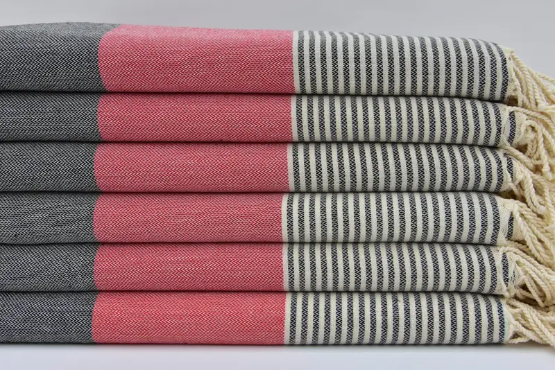 Luxury Turkish beach towel with fringe, Personalized Gift, Organic Turkish towel, Family Gift, 68x40 Cotton Striped Towel, Sand-resistant towel - 1