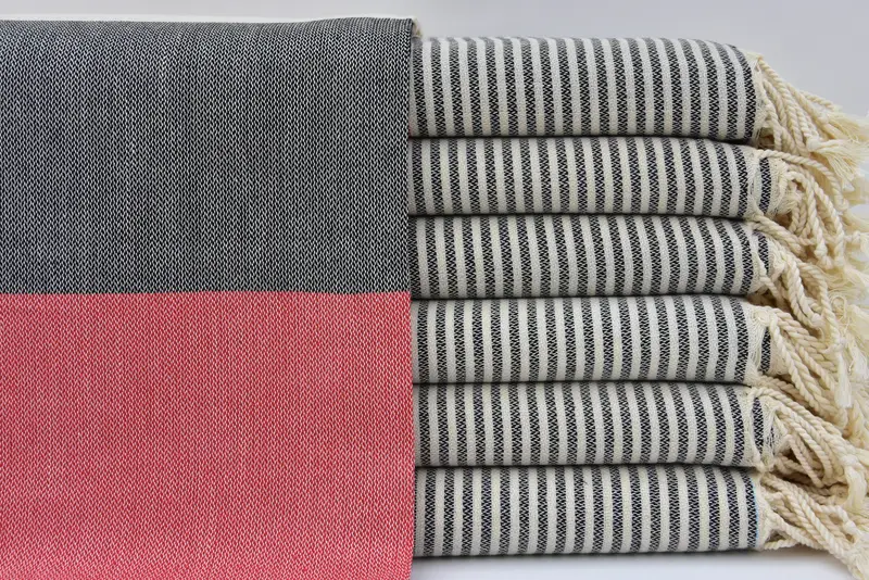Luxury Turkish beach towel with fringe, Personalized Gift, Organic Turkish towel, Family Gift, 68x40 Cotton Striped Towel, Sand-resistant towel - 4
