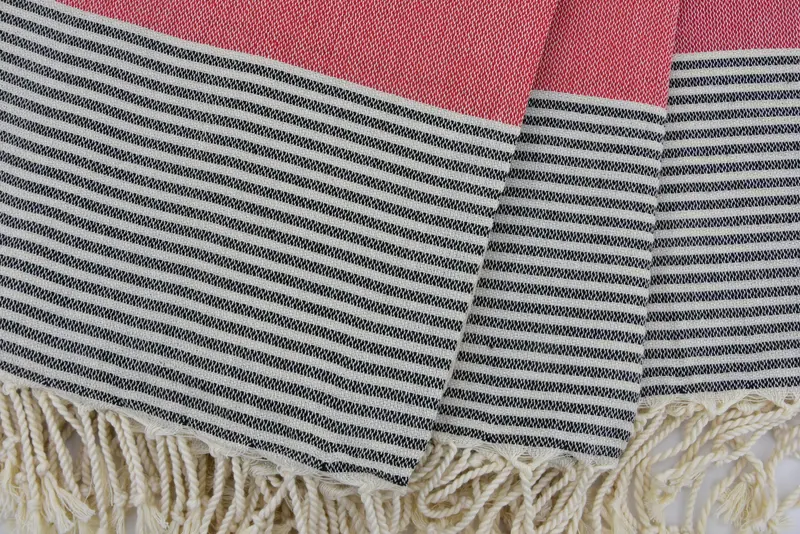Luxury Turkish beach towel with fringe, Personalized Gift, Organic Turkish towel, Family Gift, 68x40 Cotton Striped Towel, Sand-resistant towel - 5