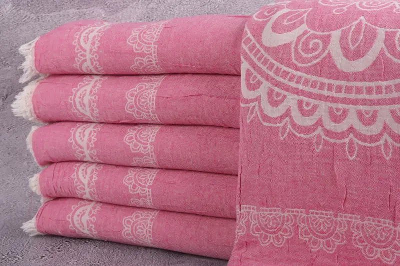 Customized Turkish Blanket, Christmas Gift Blanket, 88x80 Cotton Kilim Design Towel, Throw Blanket Couch, Bachelorette Gifts, Boho Throw Blankets - 1