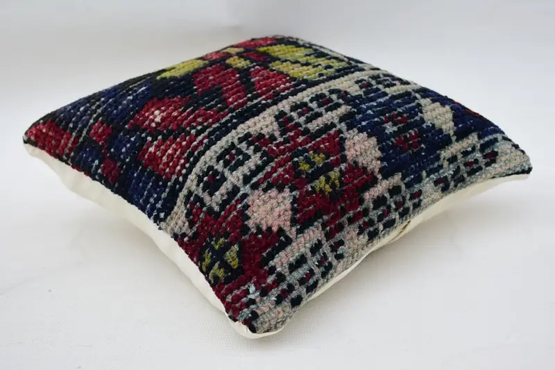 12x12 Blue Pillow Case, Boho Throw Cushion Cover, Home Decor Pillow, Indoor Pillow Sham, Cushion Cover, Pillow for Sofa, Antique Pillows - 6