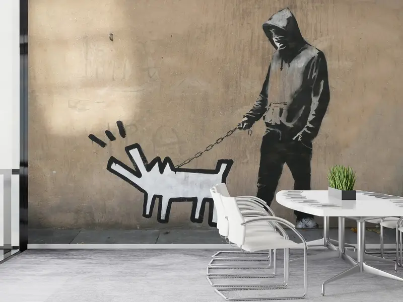 Banksy Barking Dog, Banksy Dog Mural, Abstract Wall Print, Dog Graffiti Wall Print, Painting Mural, Banksy Wall Art, - 7