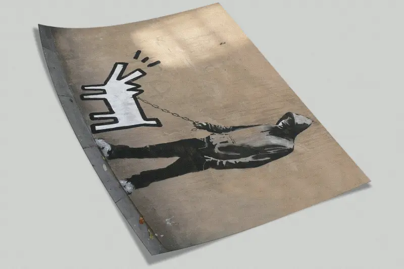 Banksy Barking Dog, Banksy Dog Mural, Abstract Wall Print, Dog Graffiti Wall Print, Painting Mural, Banksy Wall Art, - 5