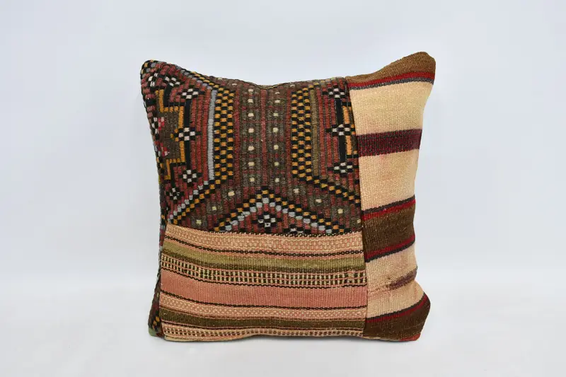 Bright Pillow Case, Pillow Sham, 20x20 Brown Pillow Case, Boho Pillow, Gift Pillow, Wholesale Cushion Cover, Interior Designer Pillow - 1