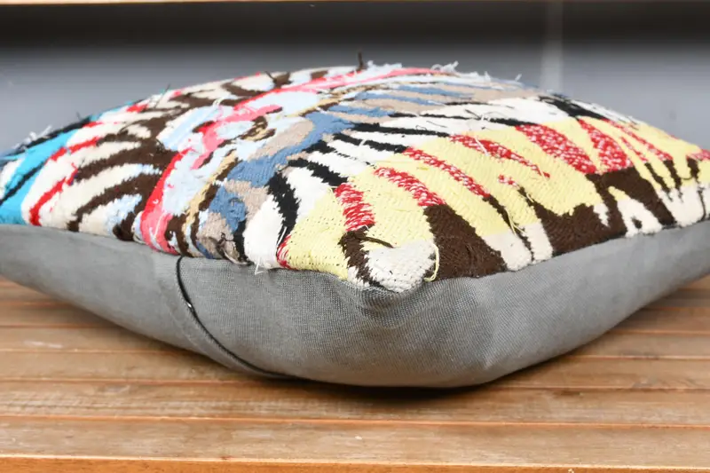 Ethnic Throw Pillow, 18x18 Brown Pillow, Kilim Cushion Sham, Kilim Pillow, Neutral Throw Cushion Cover, Pillow Case, Home Decor Pillow - 4