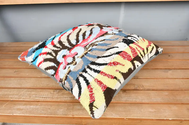 Ethnic Throw Pillow, 18x18 Brown Pillow, Kilim Cushion Sham, Kilim Pillow, Neutral Throw Cushion Cover, Pillow Case, Home Decor Pillow - 2