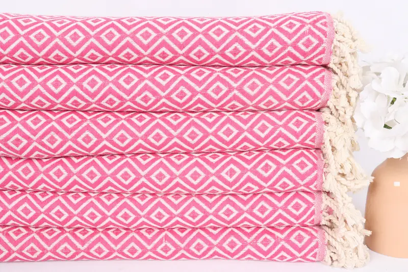 70x40 Cotton Diamond Towel, Embroidery Towels, Gift For Him, Bachelorette Party Decorations, Gift For Her, Organic cotton Turkish peshtemal towel - 3