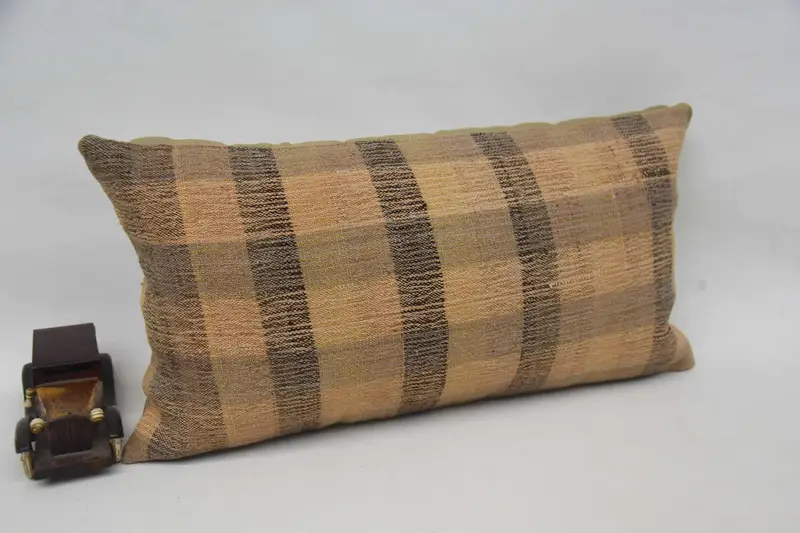 Vintage Pillow, Neutral Pillow Sham, Sofa Pillow Cover, Pillow for Sofa, Kilim Pillow Cover, 12x24 Orange Cushion Cover, Pillow - 2