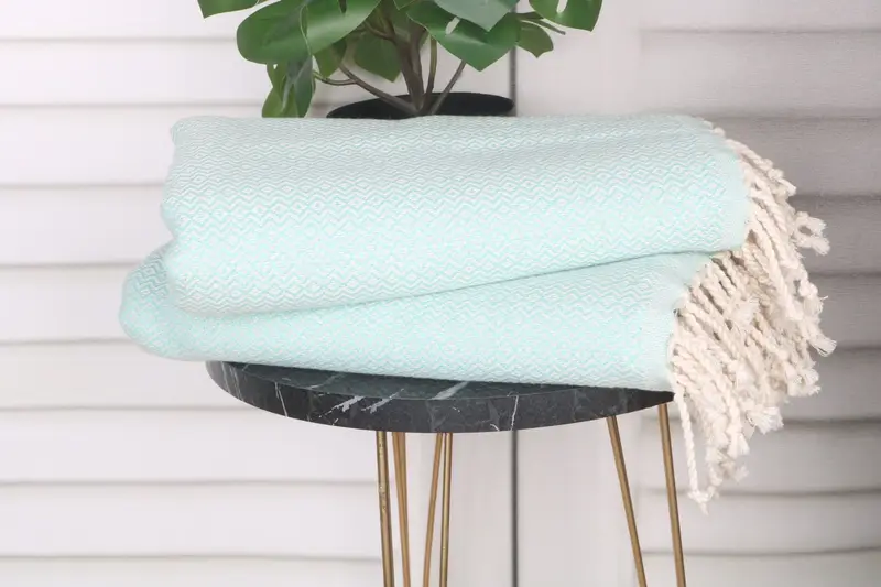 Peshtemal Towel, Employee Gifts, 70x40 Cotton Diamond Towel, Beach Theme Wedding Gift, Bridal Shower Favors, Guest Towel, Personalized Wedding Gift - 3