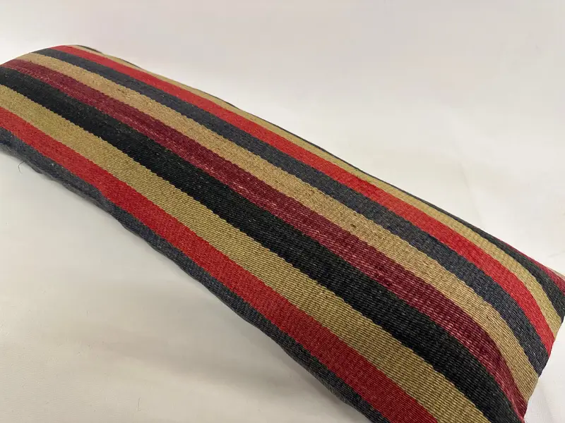Home Decor Pillow, Ethnical Kilim Rug Pillow, Cozy Throw Cushion Cover, Vintage Pillow, Pillow Cover, 12x36 Red Cushion Case - 6