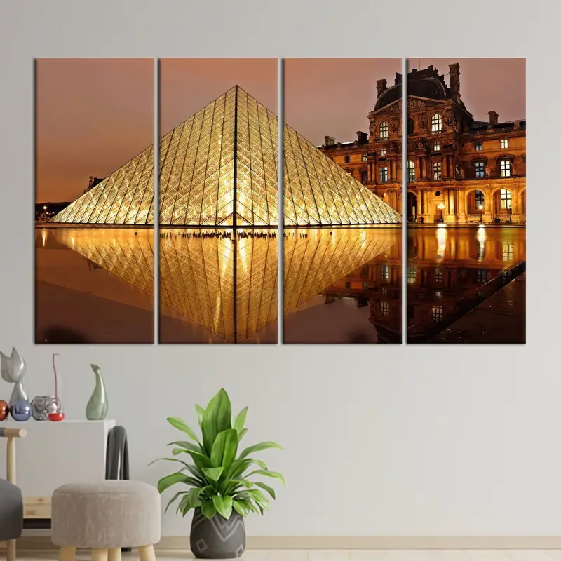 Paris Wall Decor, France Wall Art, Louvre Museum Canvas Art, France Landscape, Paris Landscape, Canvas Wall Art, Paris Landmark, Home Decor, - 2