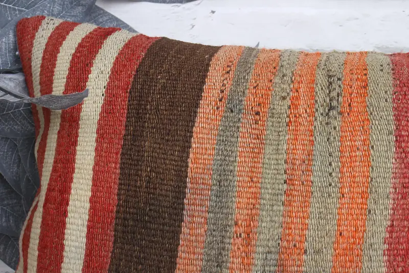 Gift Pillow, Authentic Pillow Cover, Home Decor Pillow, Pillow Case, Vintage Kilim Throw Pillow, 12x20 Red Pillow, Art Deco Cushion Cover - 2