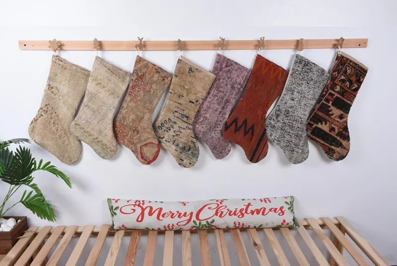 Yılbaşı Süsleri Desenli Kişiye Özel Çorap, Benzersiz Yılbaşı Çorabı