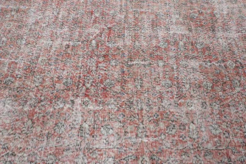 Orange & Green Abstract Rug, 6,1x9,6 ft Vibrant Decor