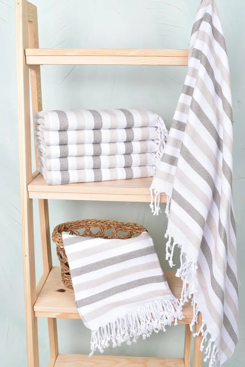 Sand-free towel, Bath towel, Gift Boxes Towel, Beach Towel Personalized, Girls Weekend Getaways Gifts, 70x40 Cotton Striped Towel, Lightweight towel - 3