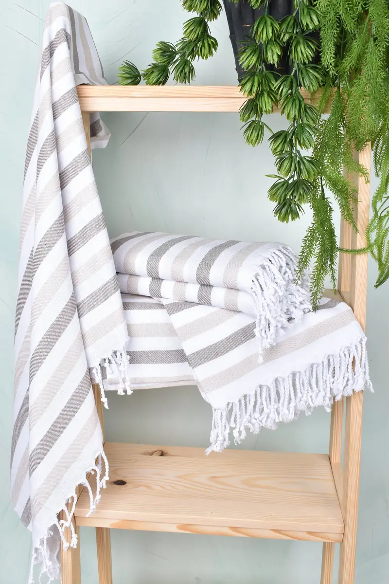 Sand-free towel, Bath towel, Gift Boxes Towel, Beach Towel Personalized, Girls Weekend Getaways Gifts, 70x40 Cotton Striped Towel, Lightweight towel - 6