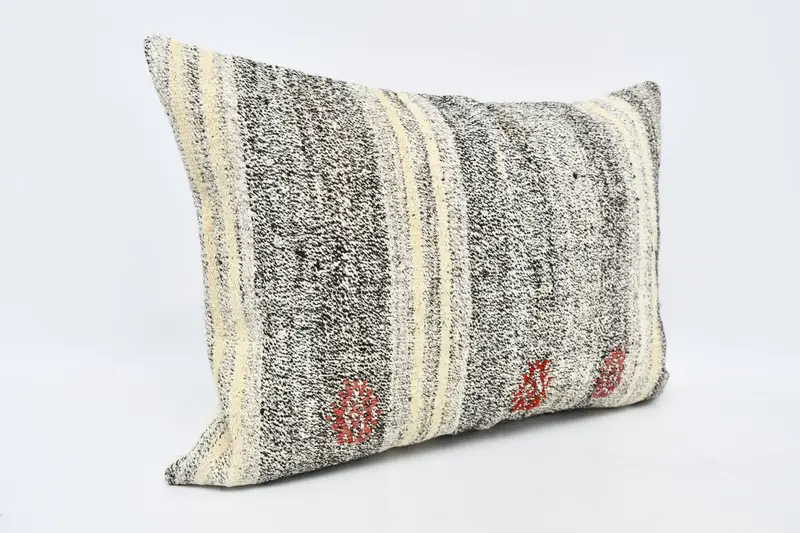 Turkish Pillow, Outdoor Throw Pillow Cover, Patio Pillow, Home Decor Pillow, Kilim Pillow, Cushion Cover, 20x28 White Cushion Case - 3