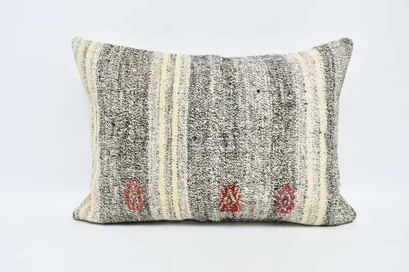 Turkish Pillow, Outdoor Throw Pillow Cover, Patio Pillow, Home Decor Pillow, Kilim Pillow, Cushion Cover, 20x28 White Cushion Case - 1