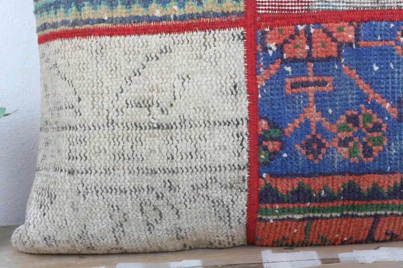 Vintage Kilim Pillow, Vintage Kilim Pillow Cushion Cover, Armchair Cushion Case, Pillow Cover, 24x24 Blue Pillow Sham, Kilim Pillow, Antique Pillows - 3