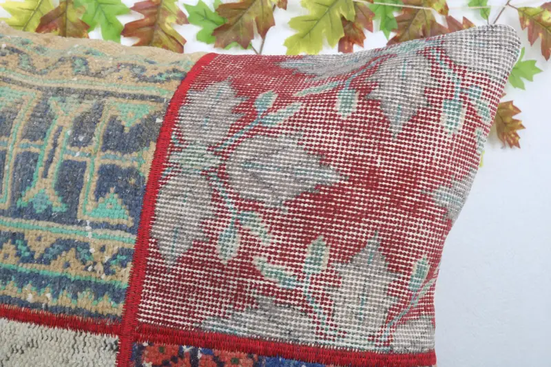 Vintage Kilim Pillow, Vintage Kilim Pillow Cushion Cover, Armchair Cushion Case, Pillow Cover, 24x24 Blue Pillow Sham, Kilim Pillow, Antique Pillows - 5