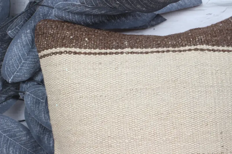 Throw Kilim Pillow, Cushion Cover, Outdoor Bolster Pillow Case, Kilim Pillow, 12x12 Brown Pillow Cover, Pillow for Sofa, Turkish Bench Cushion Case - 2