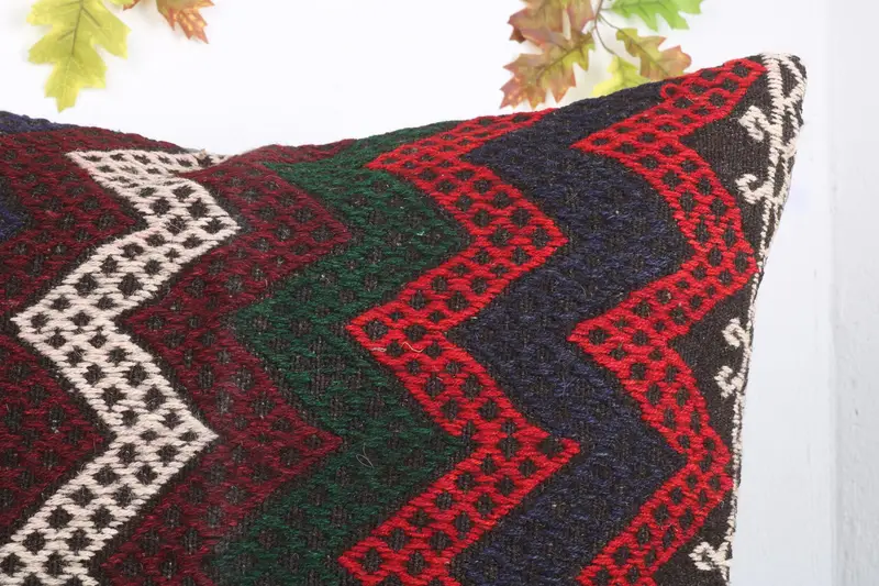 Ethnical Kilim Rug Pillow, Ethnic Pillow Cover Pillow Cover, Cushion Case, 32x32 Brown Pillow Case, Home Decor Pillow, Turkish Pillow - 5