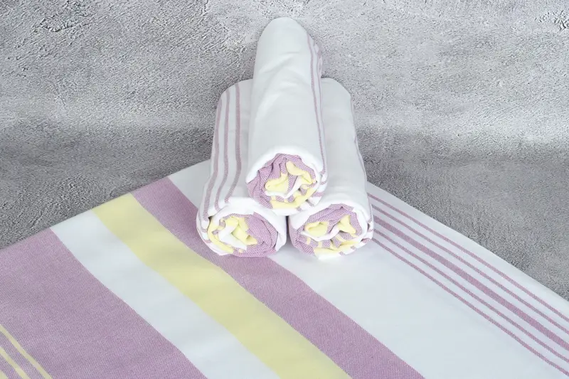 Organic Towel, 70x40 Cotton Striped Towel, Quick-drying peshtemal towel for poolside, Thin towel, Sand-free towel, Sand-resistant towel, Family Gift - 7