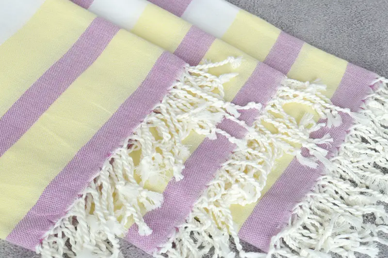 Organic Towel, 70x40 Cotton Striped Towel, Quick-drying peshtemal towel for poolside, Thin towel, Sand-free towel, Sand-resistant towel, Family Gift - 5