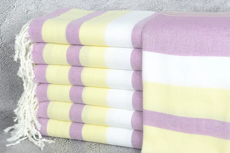 Organic Towel, 70x40 Cotton Striped Towel, Quick-drying peshtemal towel for poolside, Thin towel, Sand-free towel, Sand-resistant towel, Family Gift - 1