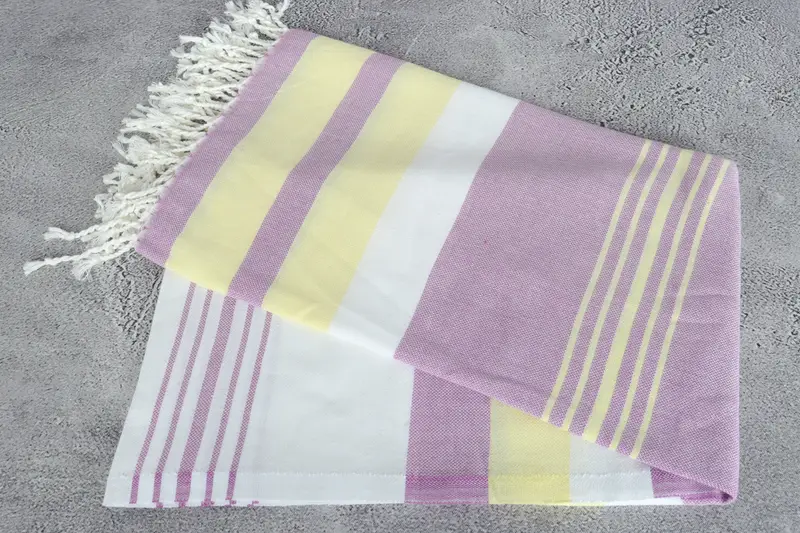 Organic Towel, 70x40 Cotton Striped Towel, Quick-drying peshtemal towel for poolside, Thin towel, Sand-free towel, Sand-resistant towel, Family Gift - 6