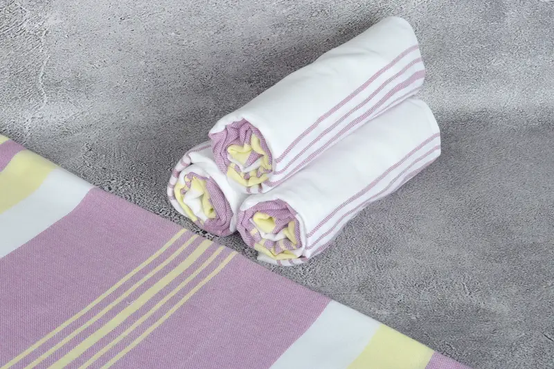 Organic Towel, 70x40 Cotton Striped Towel, Quick-drying peshtemal towel for poolside, Thin towel, Sand-free towel, Sand-resistant towel, Family Gift - 8