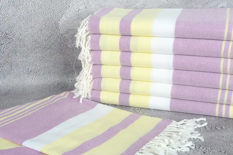 Organic Towel, 70x40 Cotton Striped Towel, Quick-drying peshtemal towel for poolside, Thin towel, Sand-free towel, Sand-resistant towel, Family Gift - 2