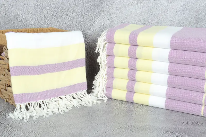 Organic Towel, 70x40 Cotton Striped Towel, Quick-drying peshtemal towel for poolside, Thin towel, Sand-free towel, Sand-resistant towel, Family Gift - 3