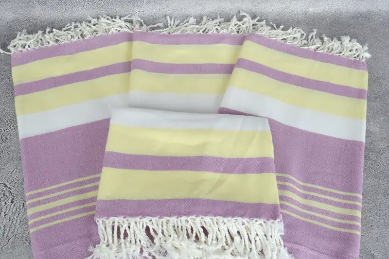 Organic Towel, 70x40 Cotton Striped Towel, Quick-drying peshtemal towel for poolside, Thin towel, Sand-free towel, Sand-resistant towel, Family Gift - 4