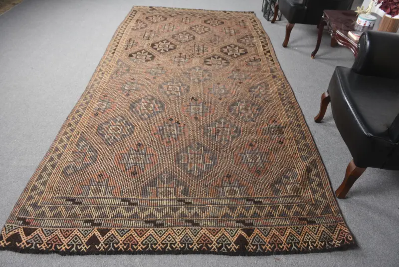 Alfombra Marrón Ombré 1,5x11,1ft Decoración Elegante