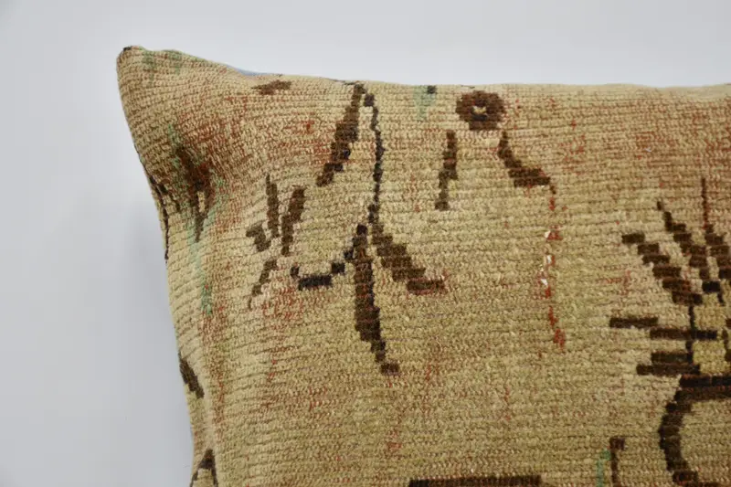 Kilim Rug Cushion, Ethnical Kilim Rug Pillow, Pillow Cover, Rustic Pillow Sham, Pillow for Sofa, 32x32 Beige Pillow, Turkish Kilim Pillow - 2