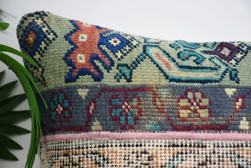 Pillow, Kilim Cushion Sham, Throw Kilim Pillow, 18x18 Yellow Pillow Sham, Boho Pillow Sham Cover, Wool Kilim Pillow Pillow Case - 2